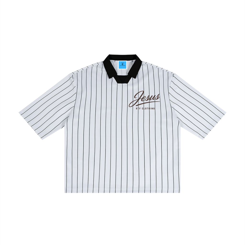Unisex Pinstripe Collared Soccer Jersey
