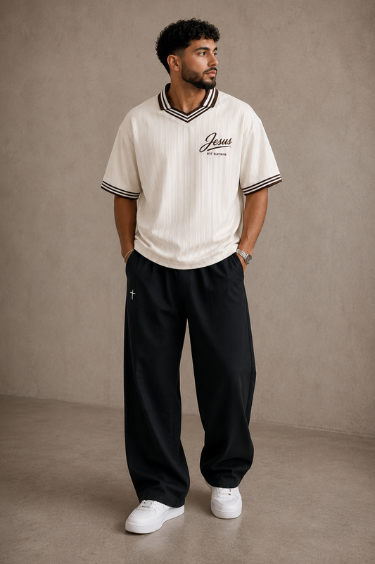 RTF Contrast Stripes Polo Collar T-Shirt
